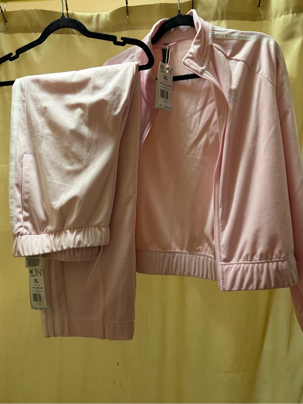 adidas Light Pink Track Jacket and Joggers Set - Women's XL